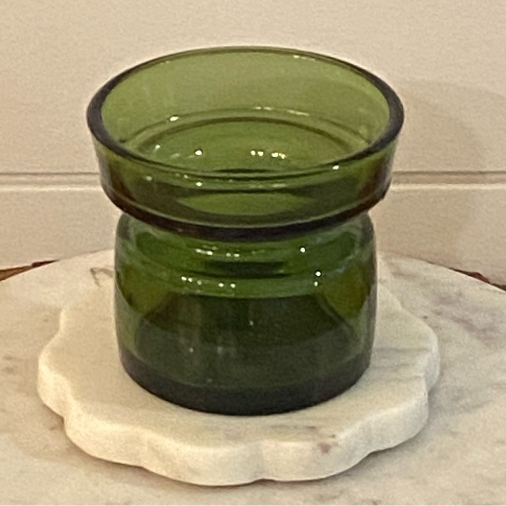 Vintage Jens Quistgaard Dansk Designs Green Glass Votive Tea light Candle Holder